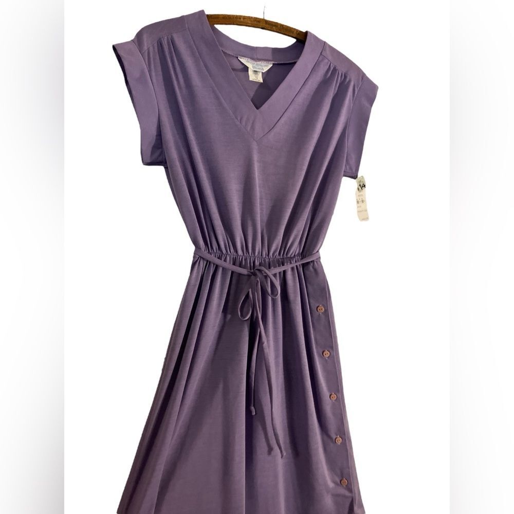 Sears Lavender V-Neck Midi Dress